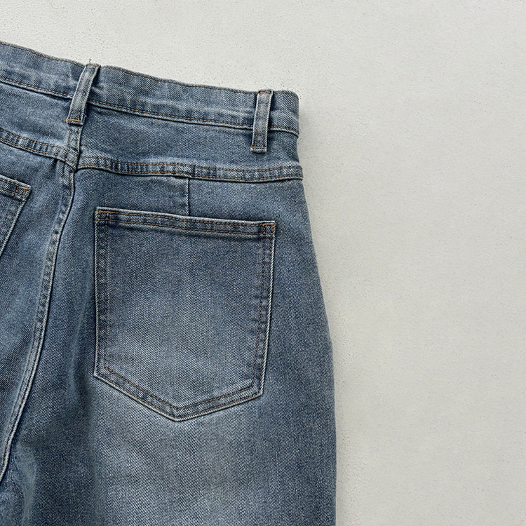 【丈別】ウォッシングセミブーツカットスパンデニムパンツ