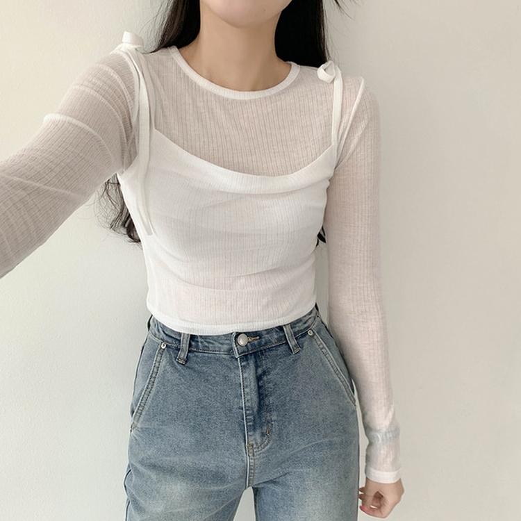 【SET】レイヤードTシャツ ビスチェ WHITE