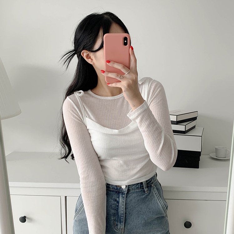【SET】レイヤードTシャツ ビスチェ WHITE