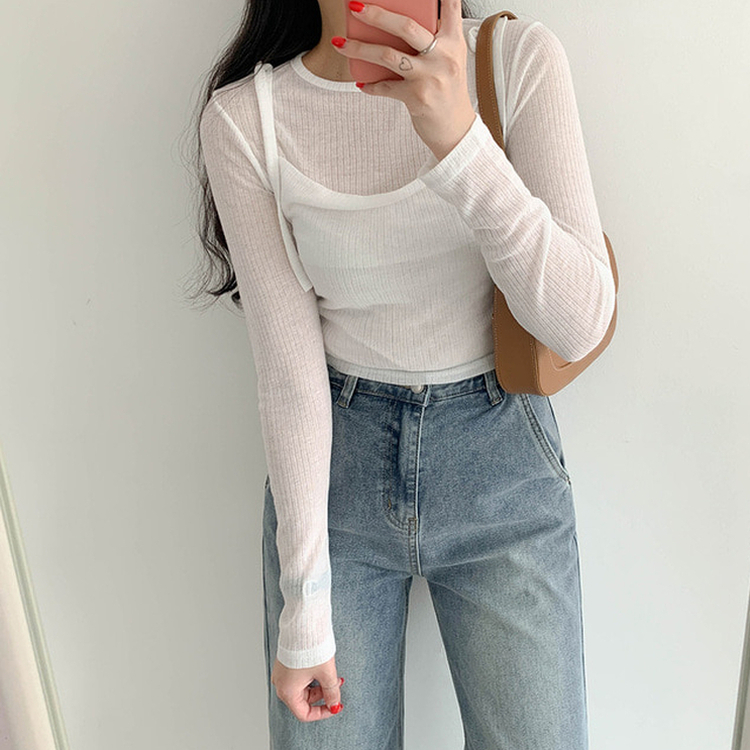【SET】レイヤードTシャツ ビスチェ WHITE