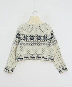 ノルディックニットジップアップ