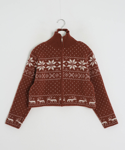 ノルディックニットジップアップ