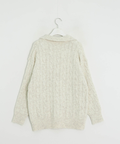 【SET】ケーブルカラーネックニット＋ショートパンツ