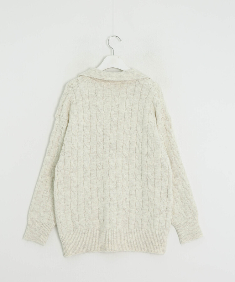 【SET】ケーブルカラーネックニット＋ショートパンツ