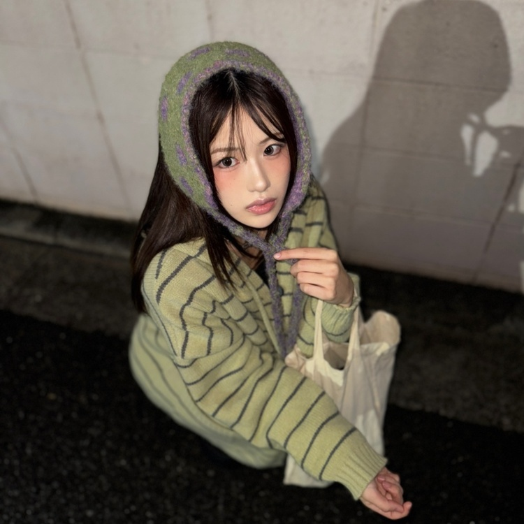 미디 단가라 후드 가디건 그린