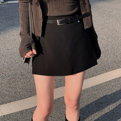 황금비율 보장팬던트 포인트 고퀄리티 A라인 스커트 치마바지 블랙