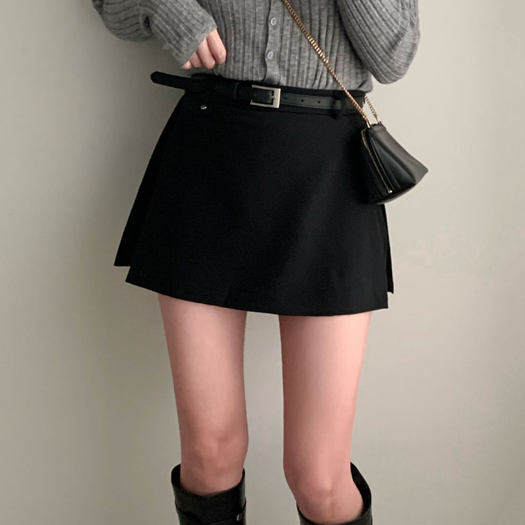 황금비율 보장팬던트 포인트 고퀄리티 A라인 스커트 치마바지 블랙