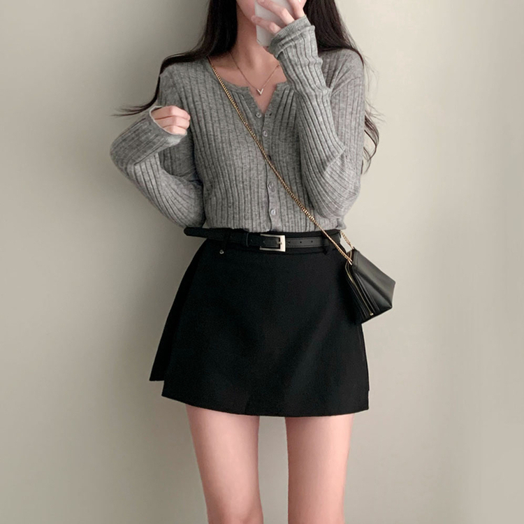 황금비율 보장팬던트 포인트 고퀄리티 A라인 스커트 치마바지 블랙