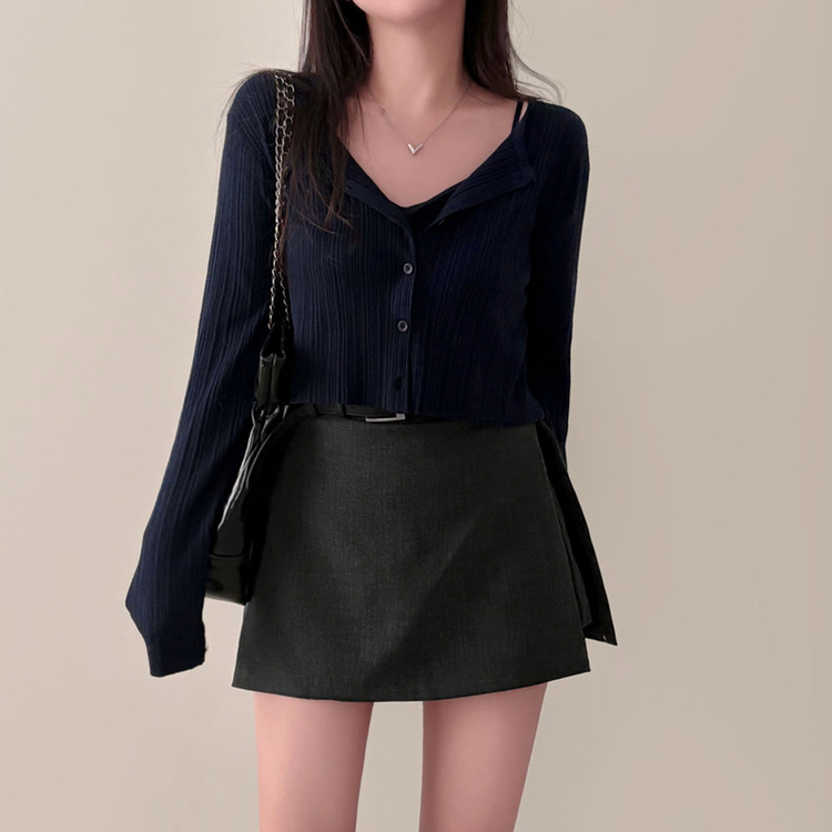 황금비율 보장팬던트 포인트 고퀄리티 A라인 스커트 치마바지 그레이