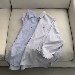 옥스포드 소재로 탄탄한스트라이프 왕오버핏 팬던트 셔츠 남방