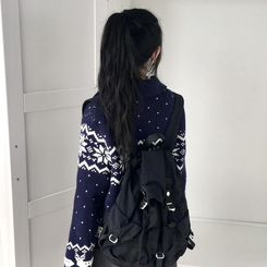 도톰 코위찬 떡볶이 버튼 노르딕 눈꽃 루돌프 카라 니트 가디건 곤색