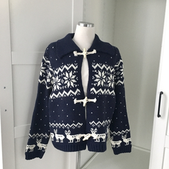 도톰 코위찬 떡볶이 버튼 노르딕 눈꽃 루돌프 카라 니트 가디건