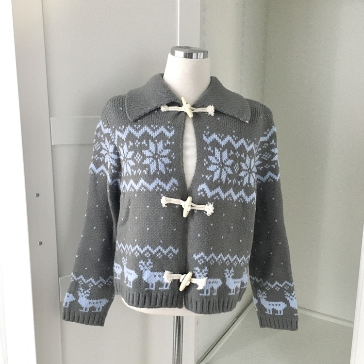 도톰 코위찬 떡볶이 버튼 노르딕 눈꽃 루돌프 카라 니트 가디건