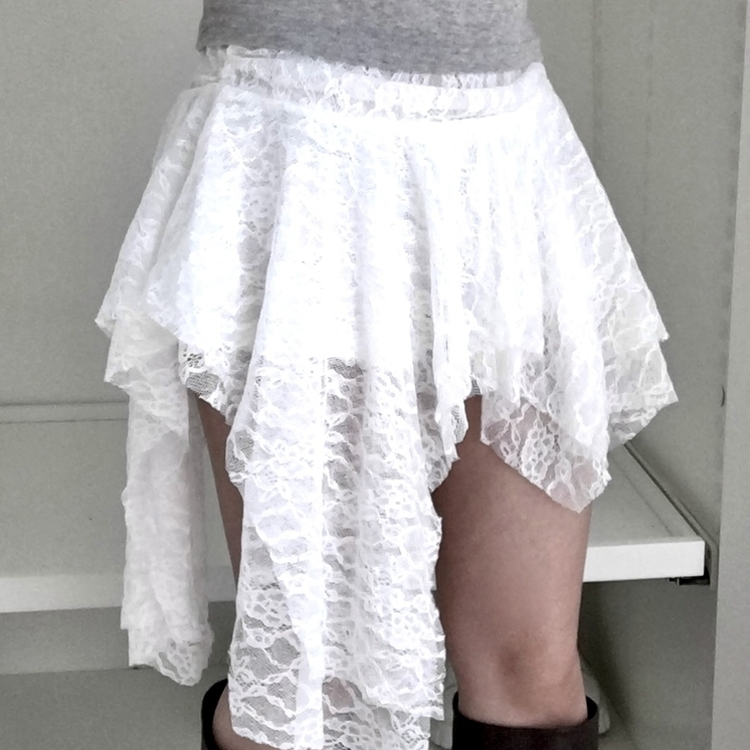 ドレープレースバンディングミニスカート WHITE