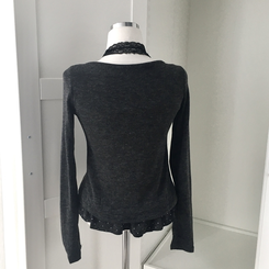 빈티지 여리핏 프릴 가디건 도트 레이어드 나시 머플러 세트