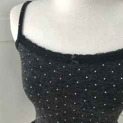 빈티지 여리핏 프릴 가디건 도트 레이어드 나시 머플러 세트