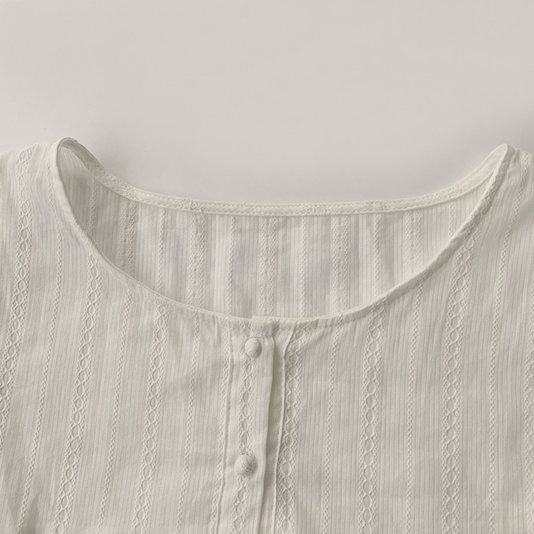 몽글 라운드 프릴 버튼 가을 긴팔 블라우스 소매 퍼프 하객룩 상의