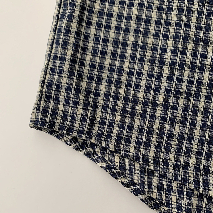 스미스 가을 카라 오버핏 빈티지 포켓 체크 셔츠 루즈핏 남방 긴팔