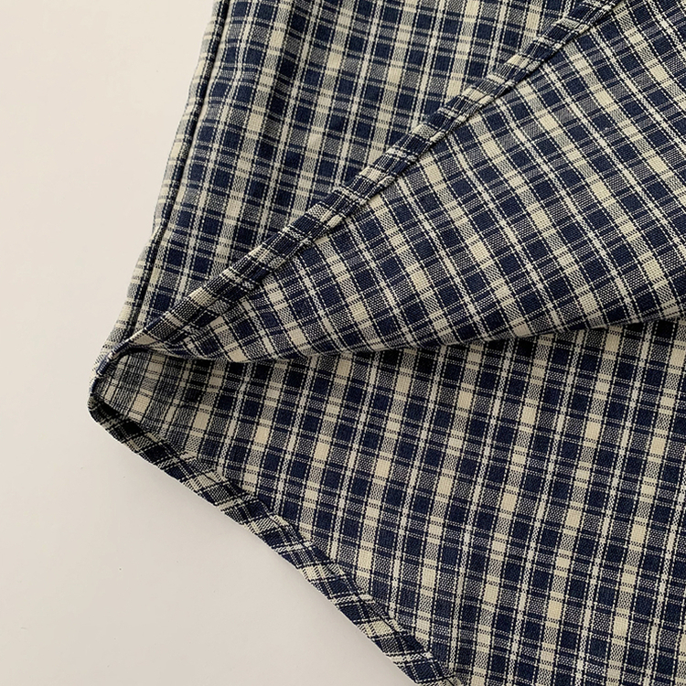 스미스 가을 카라 오버핏 빈티지 포켓 체크 셔츠 루즈핏 남방 긴팔