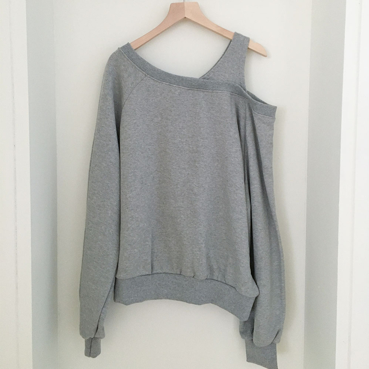 ルーズフィットワンオフショルダートレーナー