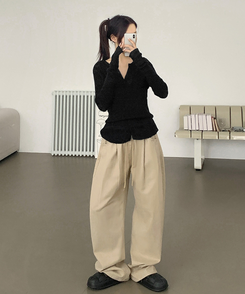 [레이어드/#느좋set]느좋 쫌쫌 짜임 그물 나시 뷔스티에 긴팔 가디건 세트 니트 블랙