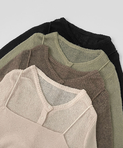 [레이어드/#느좋set]느좋 쫌쫌 짜임 그물 나시 뷔스티에 긴팔 가디건 세트 니트