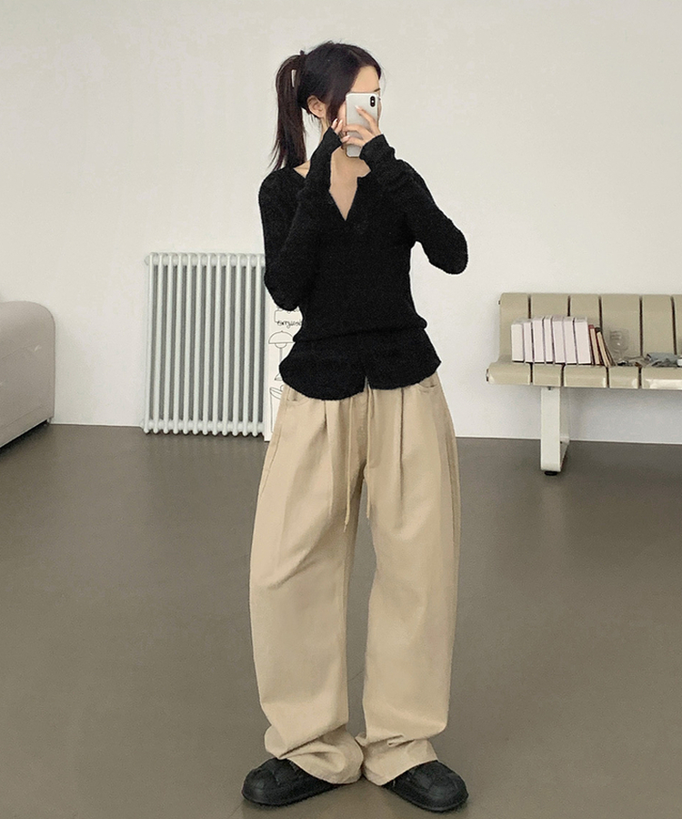 [레이어드/#느좋set]느좋 쫌쫌 짜임 그물 나시 뷔스티에 긴팔 가디건 세트 니트 블랙