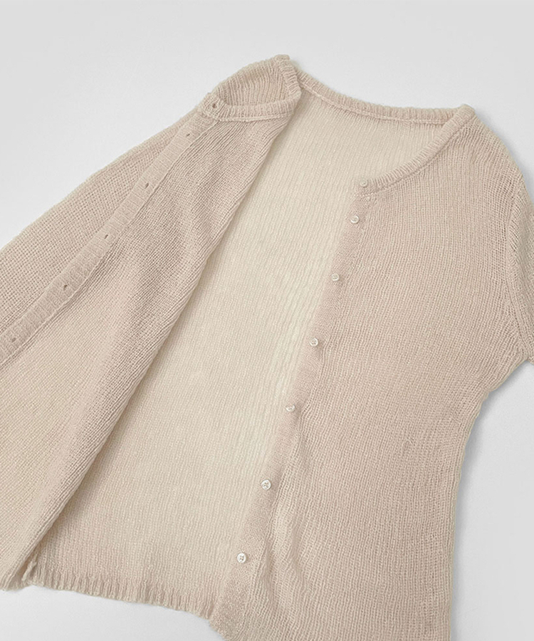 [레이어드/#느좋set]느좋 쫌쫌 짜임 그물 나시 뷔스티에 긴팔 가디건 세트 니트