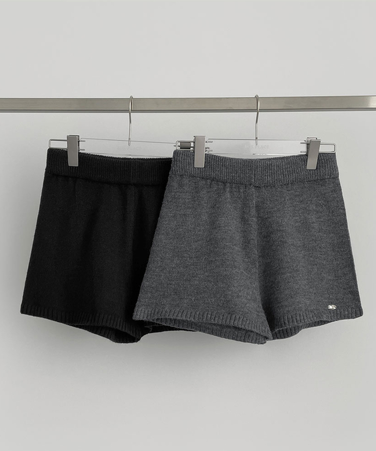 ~XL[울반바지/진짜예뻐요]밴딩 펜던트 울 혼방 도톰 니트 가을 반바지