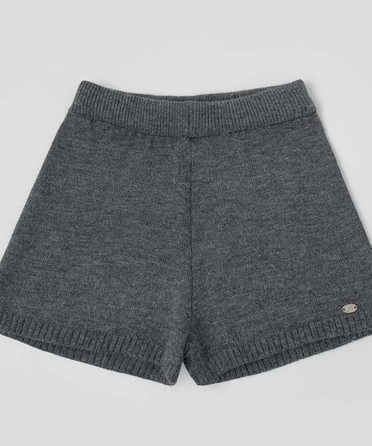 ~XL[울반바지/진짜예뻐요]밴딩 펜던트 울 혼방 도톰 니트 가을 반바지