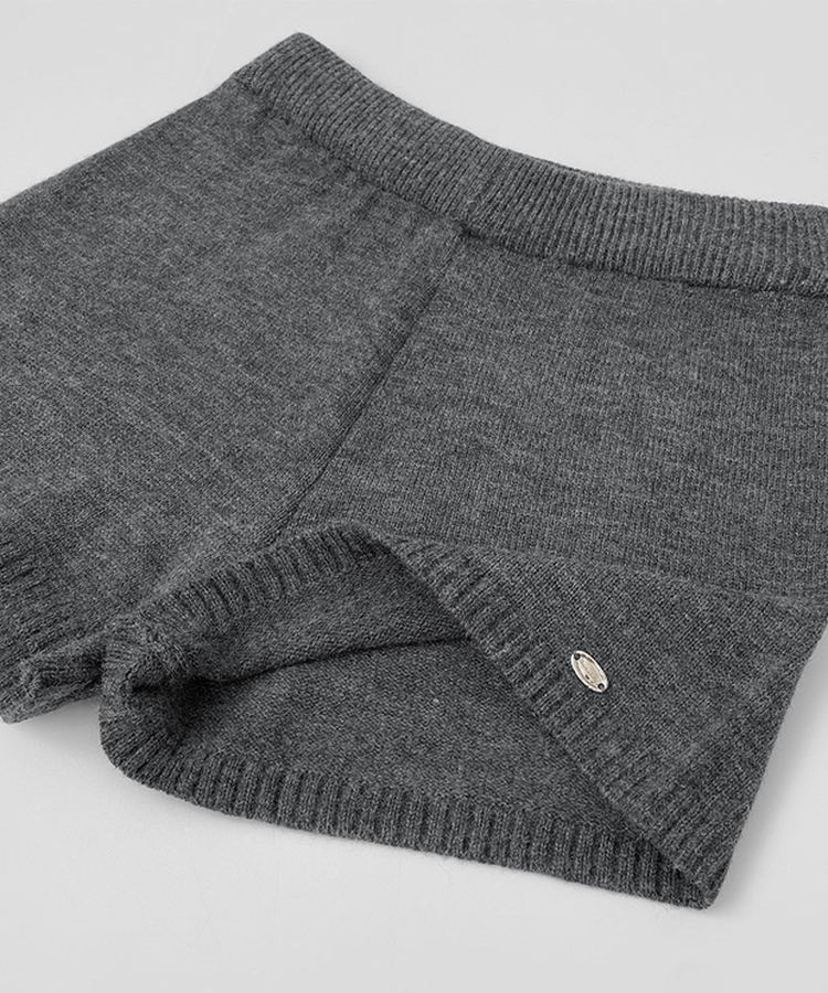 ~XL[울반바지/진짜예뻐요]밴딩 펜던트 울 혼방 도톰 니트 가을 반바지