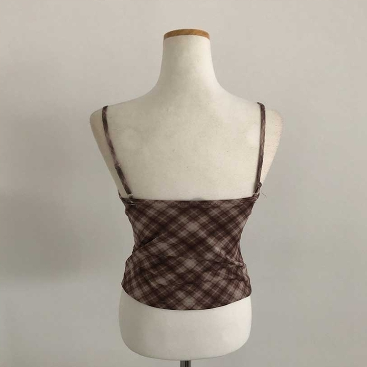 【キャミSET】チェッククロップカーディガン