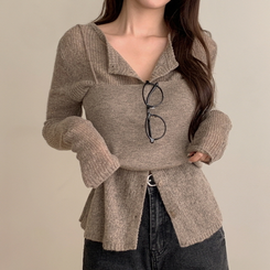 【SET】クロップビスチェ ニットカーディガン MOCHA