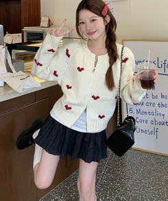 ラブリーハートジップアップニット IVORY