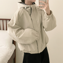 オーバーフィットチェックウィンドブレーカー BEIGE