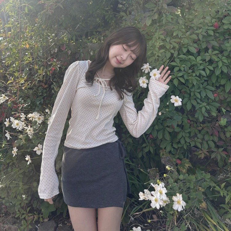 데일리 니트 치마바지 차콜