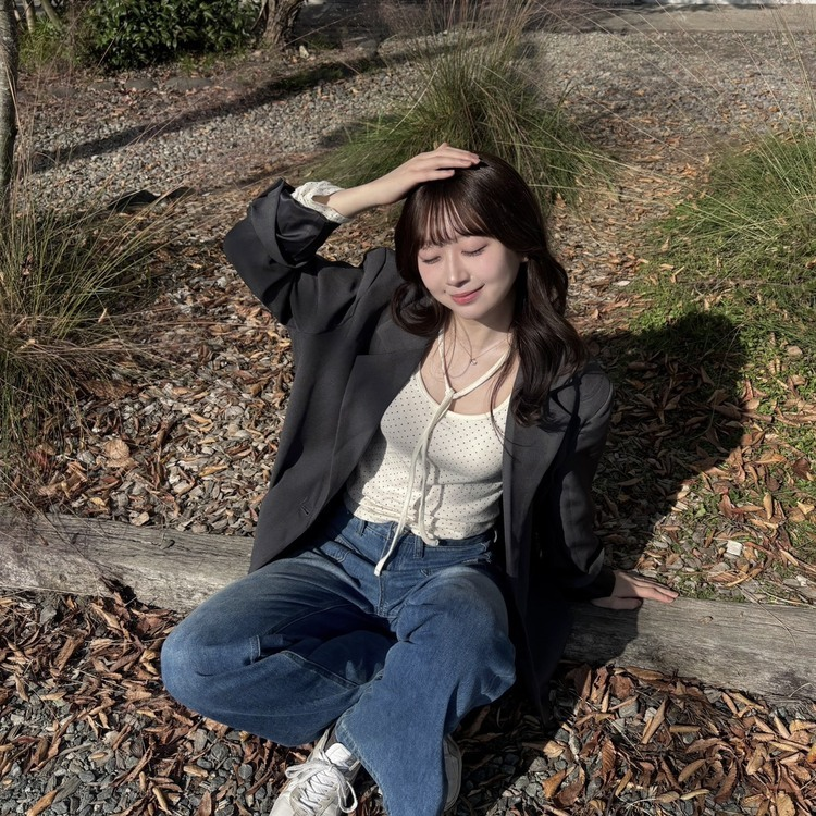 클래식 오버핏 자켓 차콜