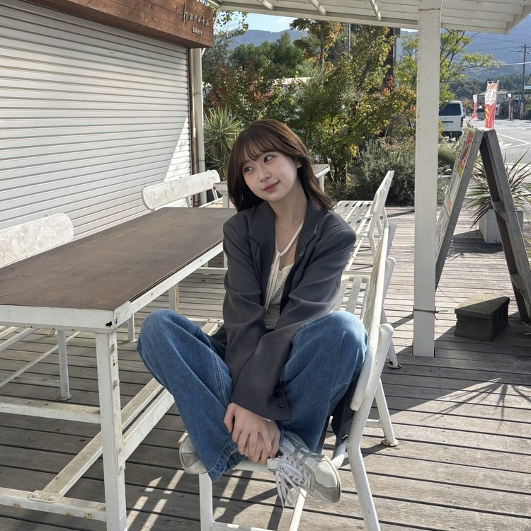 클래식 오버핏 자켓 차콜