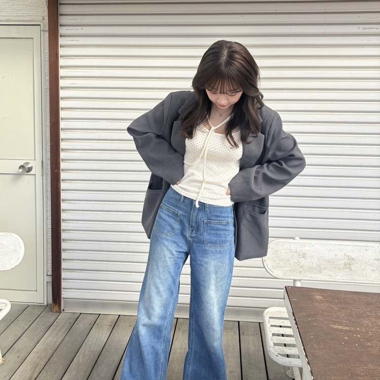 클래식 오버핏 자켓 차콜