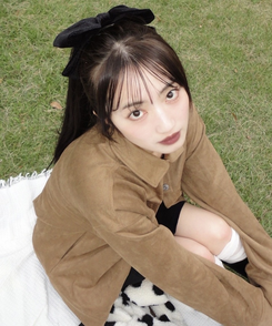 ベルベットビッグリボンピン BLACK