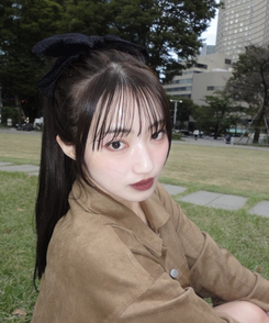 ベルベットビッグリボンピン BLACK