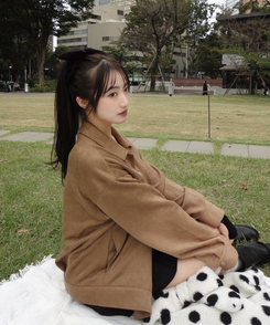 ベルベットビッグリボンピン BLACK