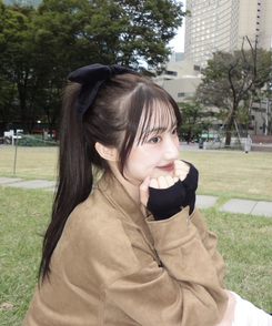 ベルベットビッグリボンピン BLACK