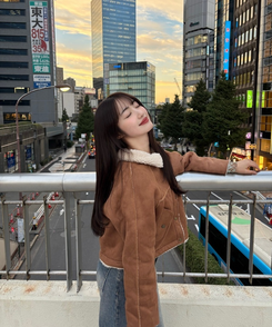 クロップボアジャケット CAMEL