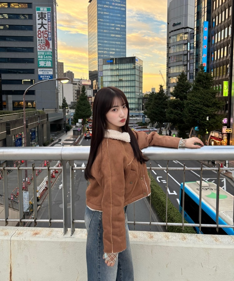 クロップボアジャケット CAMEL