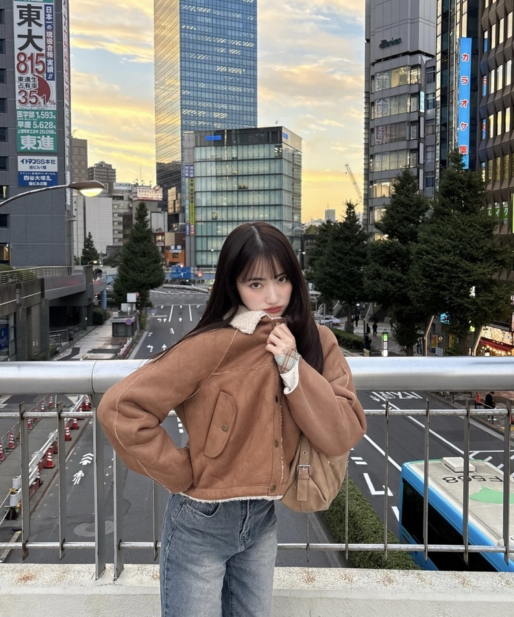 クロップボアジャケット CAMEL