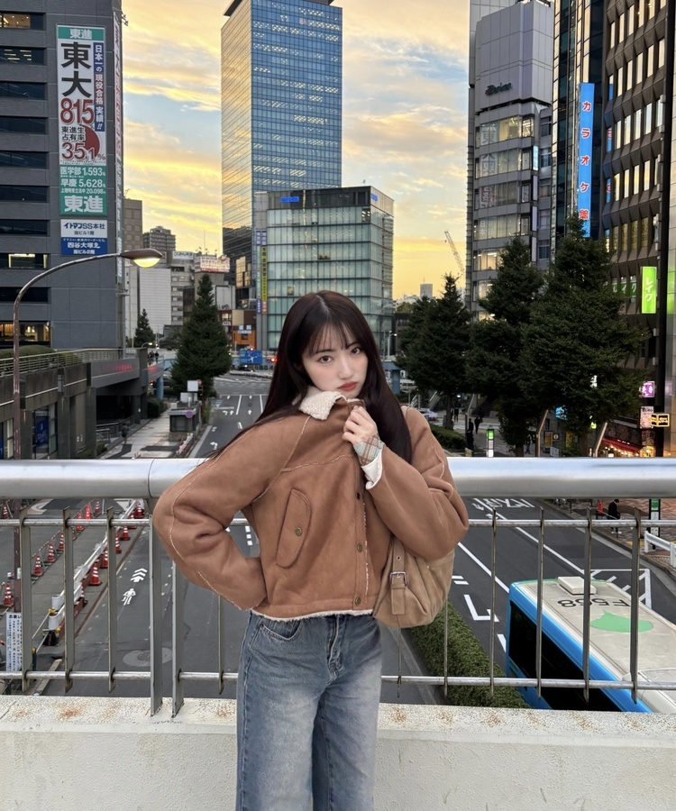 クロップボアジャケット CAMEL