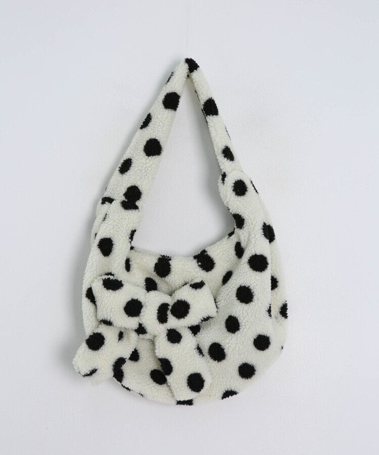 リボンドットボアバッグ