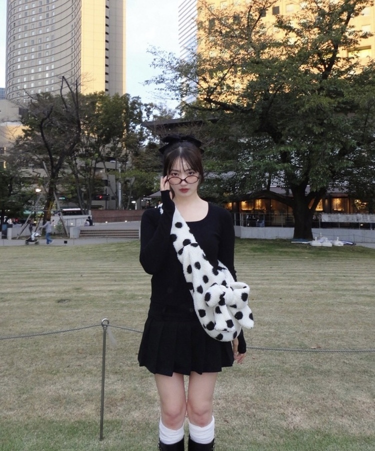 リボンドットボアバッグ IVORY