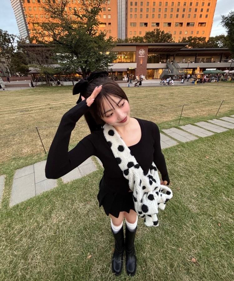 リボンドットボアバッグ IVORY